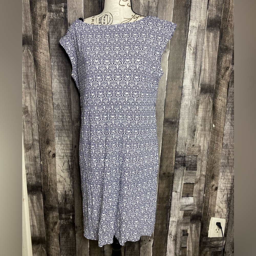 Tory Burch dress Jamie sheath geometric cap sleeve